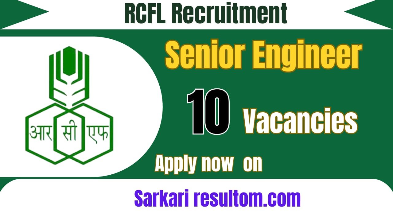 RCFL Manager and SE Recruitment 2026 Out for 10 Posts