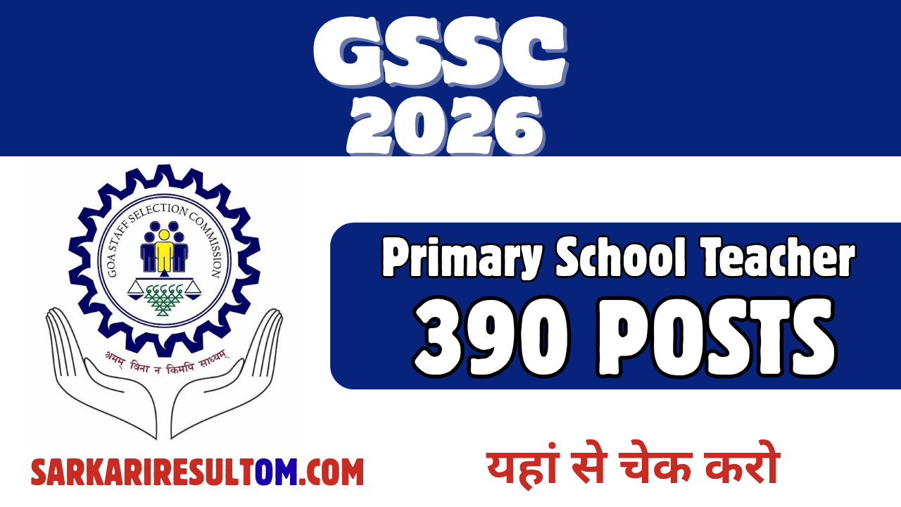 GSSC Primary ST Recruitment 2026 out for 390 Posts Apply Online