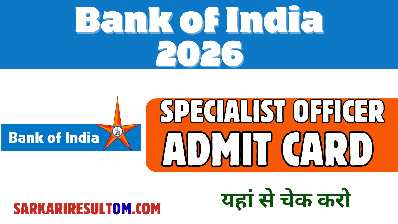 Bank of India SO Admit Card 2026 Released Check Now