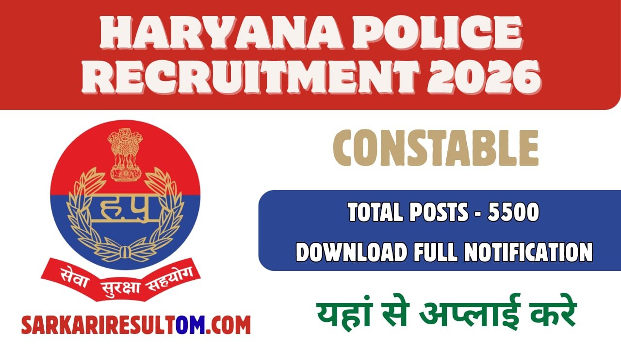 HSSC Police Constable Recruitment 2026 out for 5500 Posts Apply Now