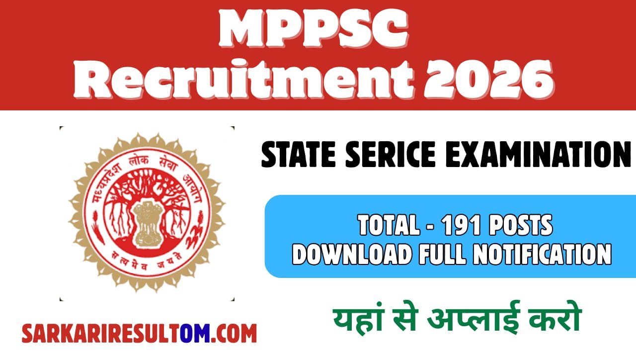 MPPSC SSE Recruitment 2026 out for 191 Posts Apply Online
