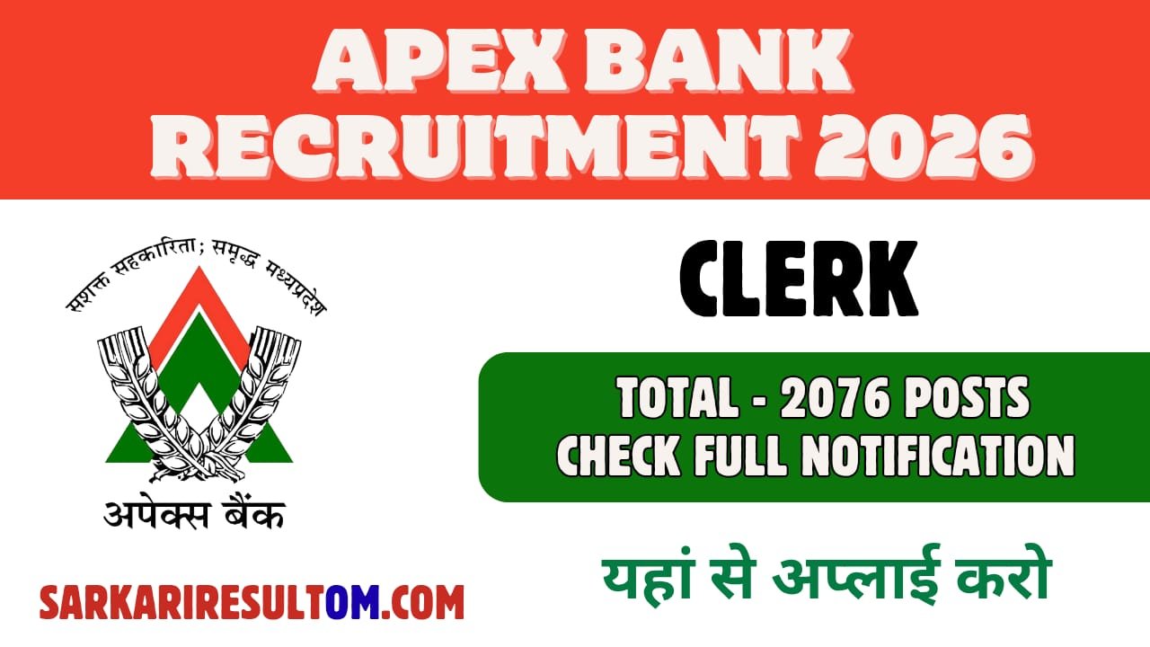 MP Apex Bank Clerk Recruitment 2026 out for 2076 Posts Apply Online