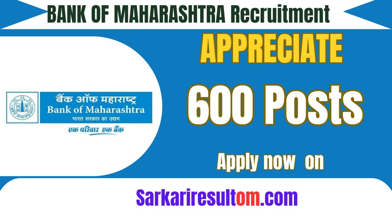 Bank of Maharashtra Apprentice 2026 Recruitment out for 600 Posts Apply Online