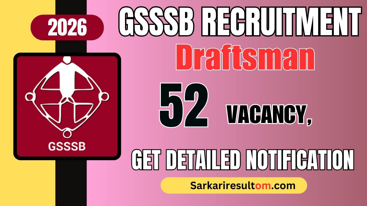 GSSSB Draftsman Recruitment 2026 out for 52 Posts Apply Online