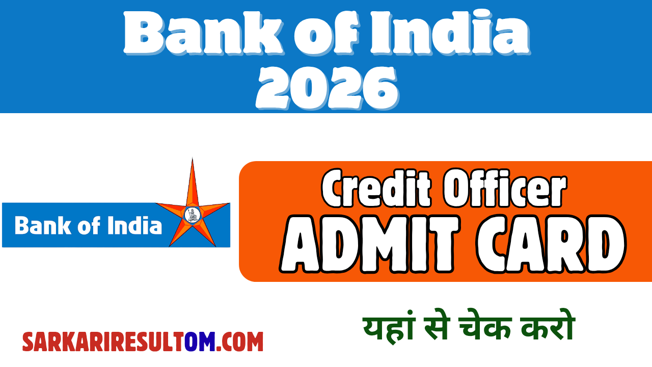 Bank of India Credit Officer Admit Card 2026 Released Check Now