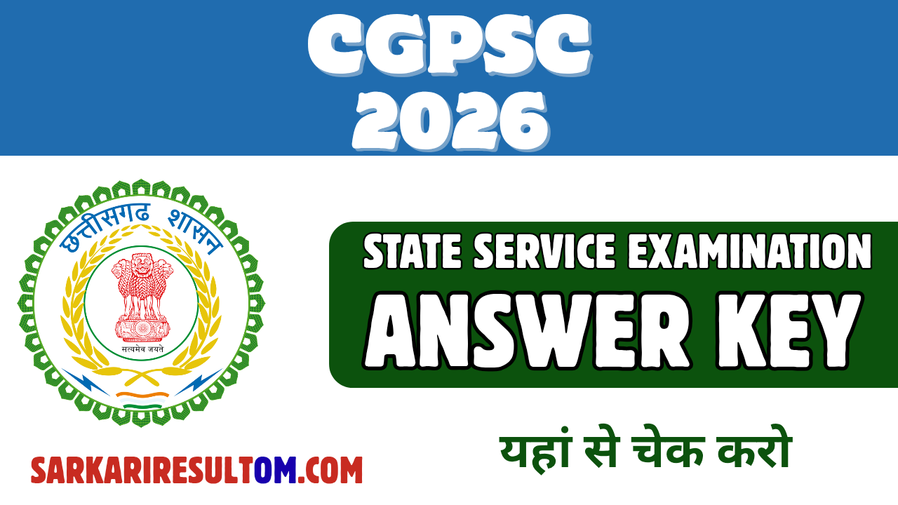 CGPSC SSE Answer Key 2026 Released Check Now