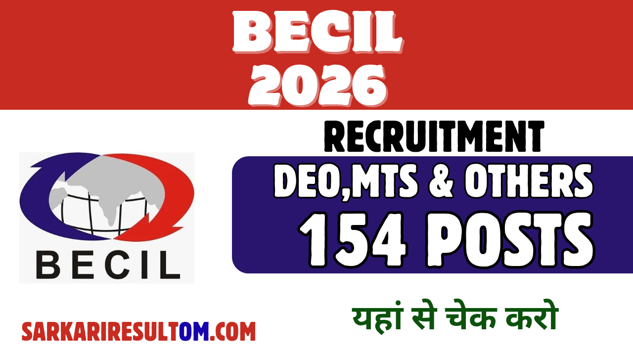 BECIL DEO MTS and More Recruitment 2026 out for 154 Posts Apply Offline