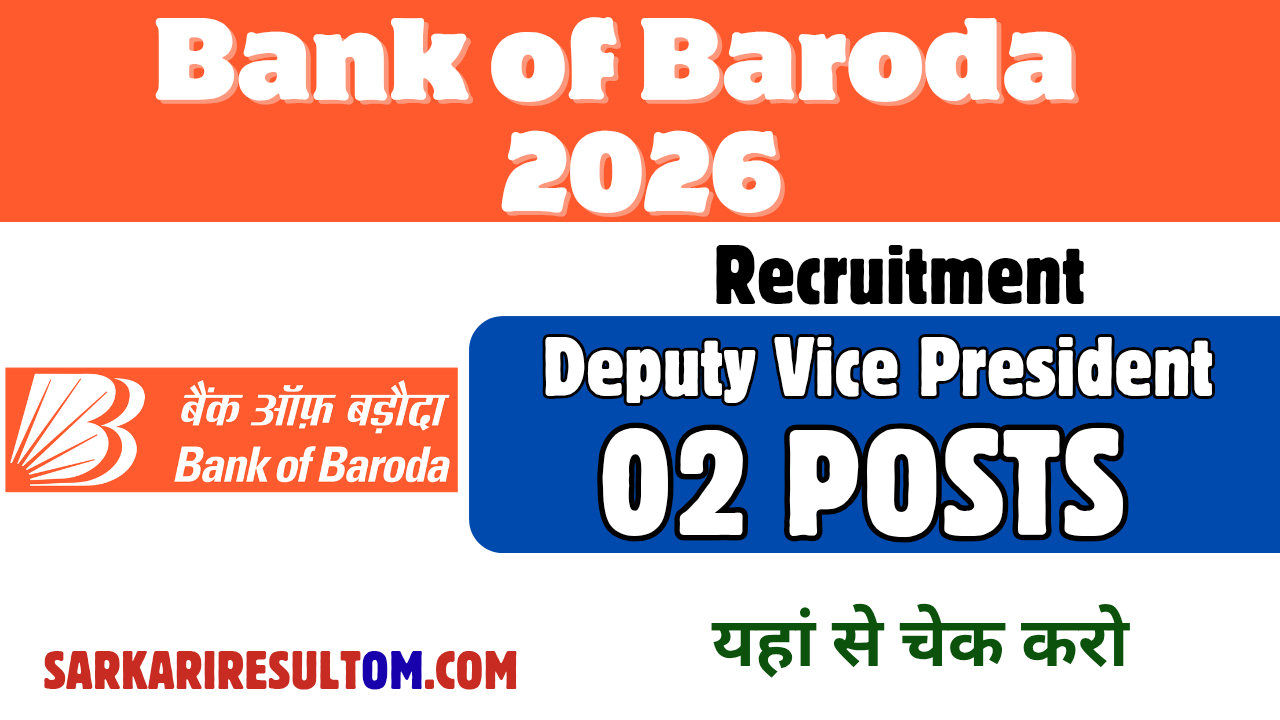BOB Deputy Vice President Recruitment 2026 out for 02 Posts Apply Online