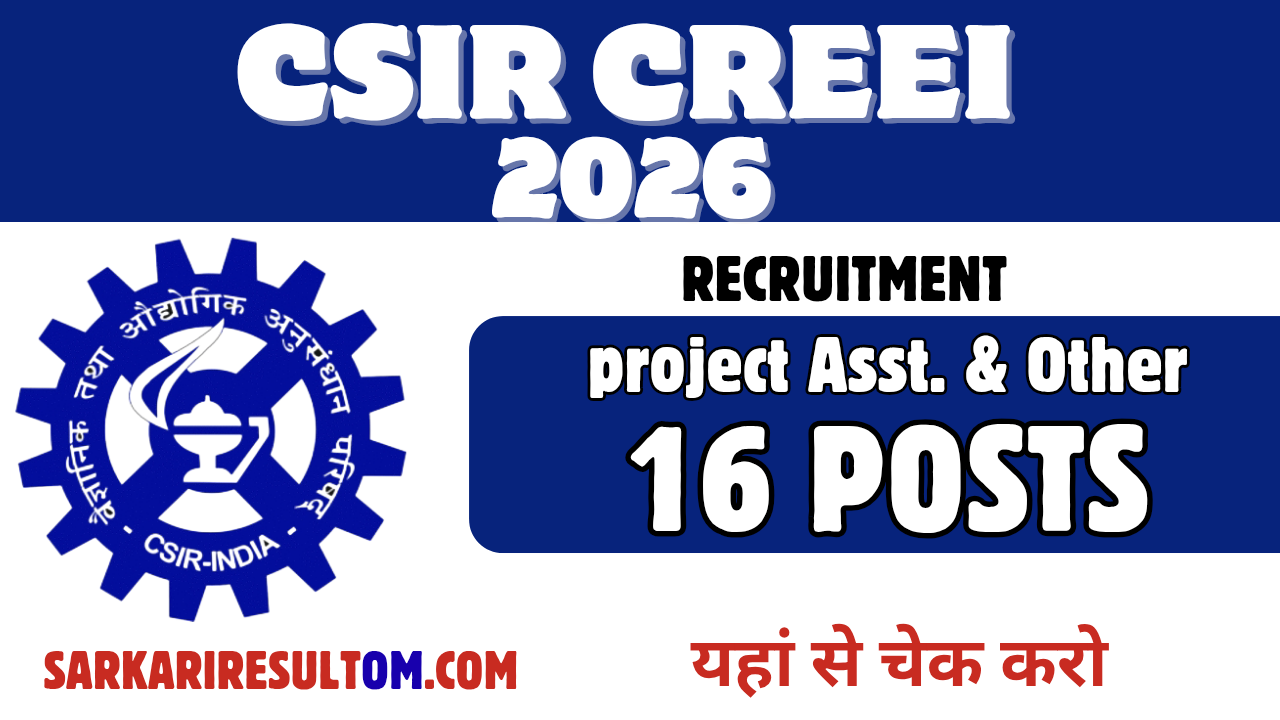 CSIR CEERI Project Asst more Recruitment 2026 out for 16 Posts Apply Online