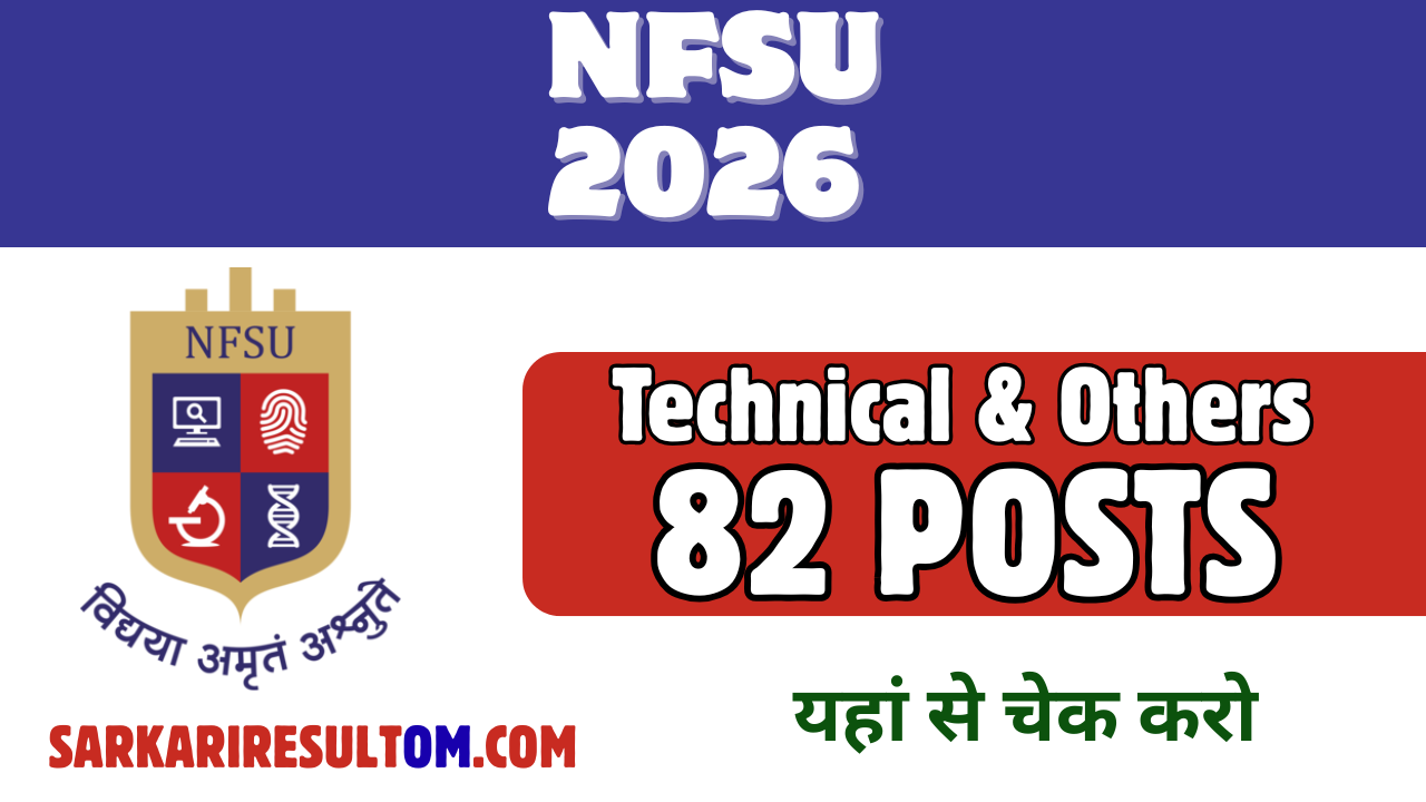 NFSU Technical and more Recruitment 2026 out for 82 Posts Apply Online