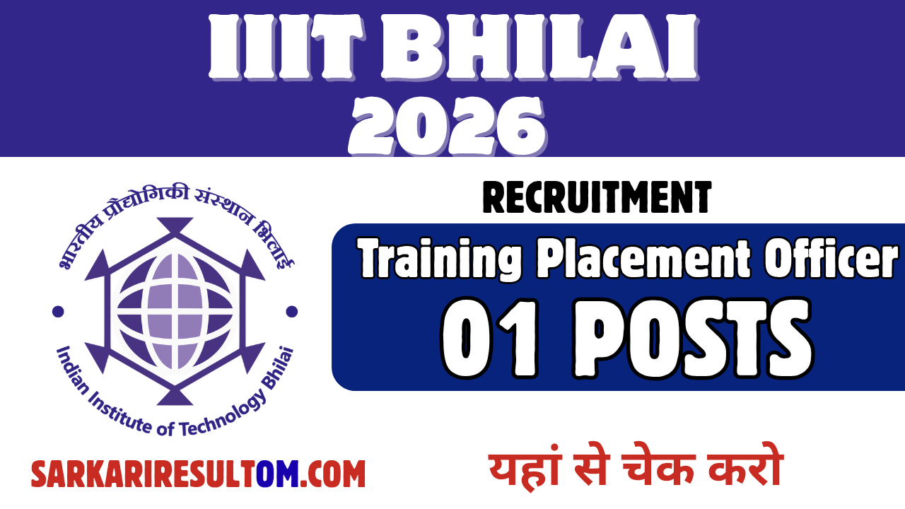 IIT Bhilai Training PO 2026 Recruitment out for 01 Posts Apply Online
