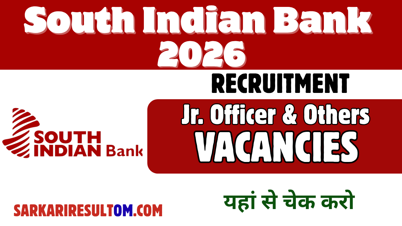South Indian Bank Jr Officer more Recruitment 2026 Apply Online