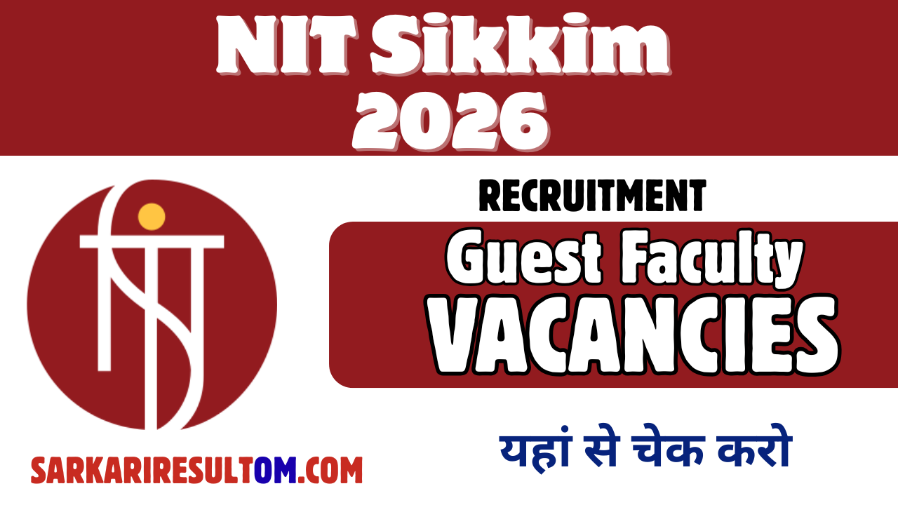 NIT Sikkim Guest Faculty Recruitment 2026 Apply Online