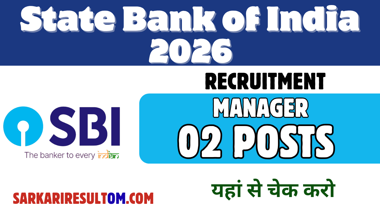 SBI Manager Recruitment 2026 out for 02 Posts Apply Online