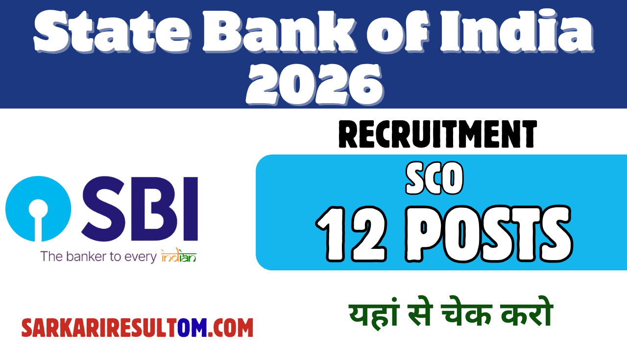 SBI SCO Recruitment 2026 out for 12 Posts Apply Online