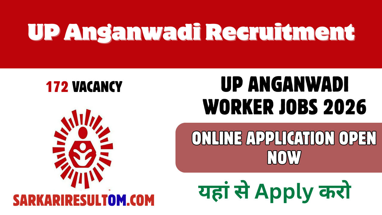UP Anganwadi 2026 Notification Out — 172 Worker Posts, Apply Online