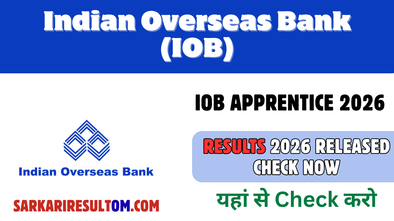 IOB Apprentice Results 2026 Released Check Now