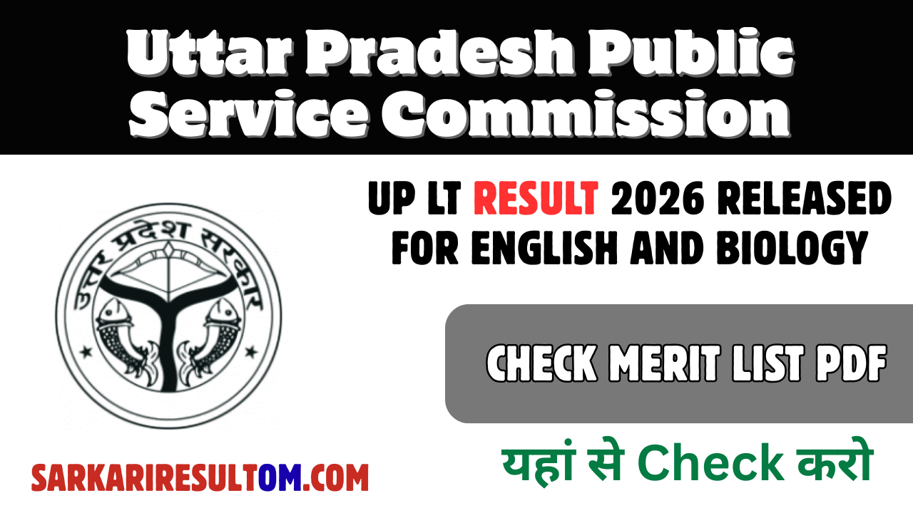 UP LT Result 2026 Released for English and Biology – Check Merit List PDF
