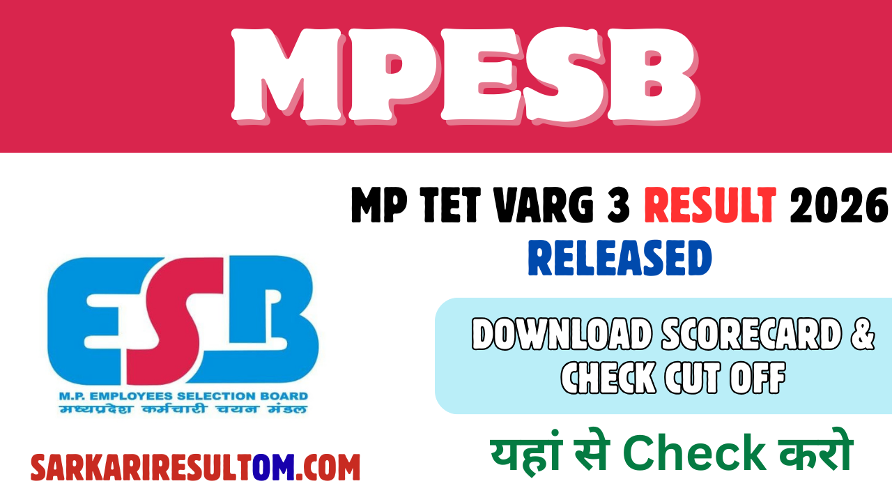 MP TET Varg 3 Result 2026 Released – Download Scorecard & Check Cut Off