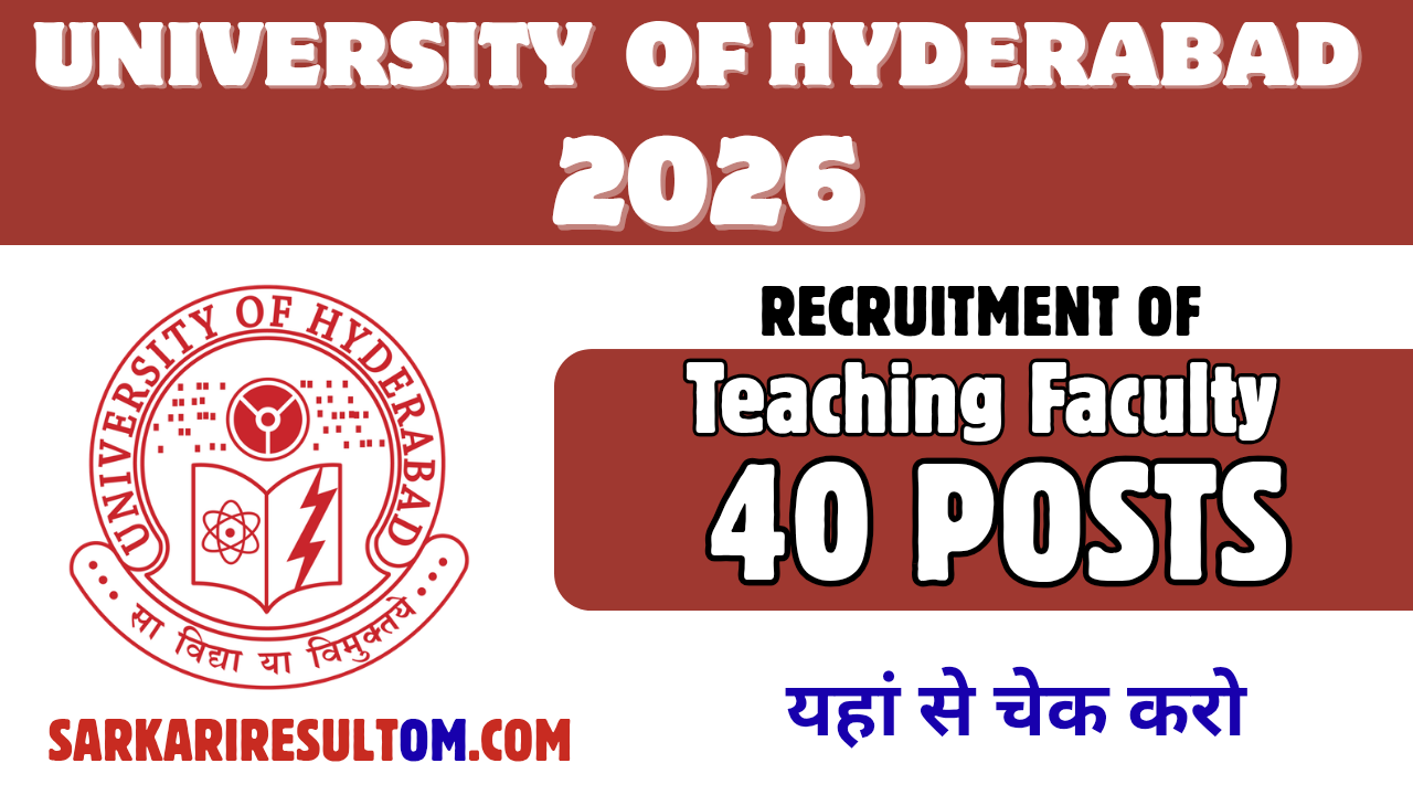 UoH Teaching Faculty Recruitment 2026 out for 40 Posts Apply Online