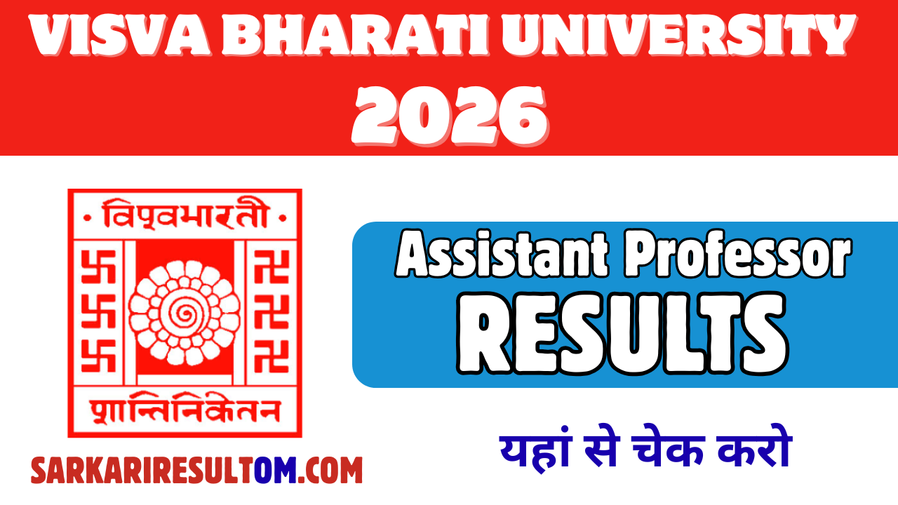 Visva Bharati Asst Professor Results 2026 Released Check Now