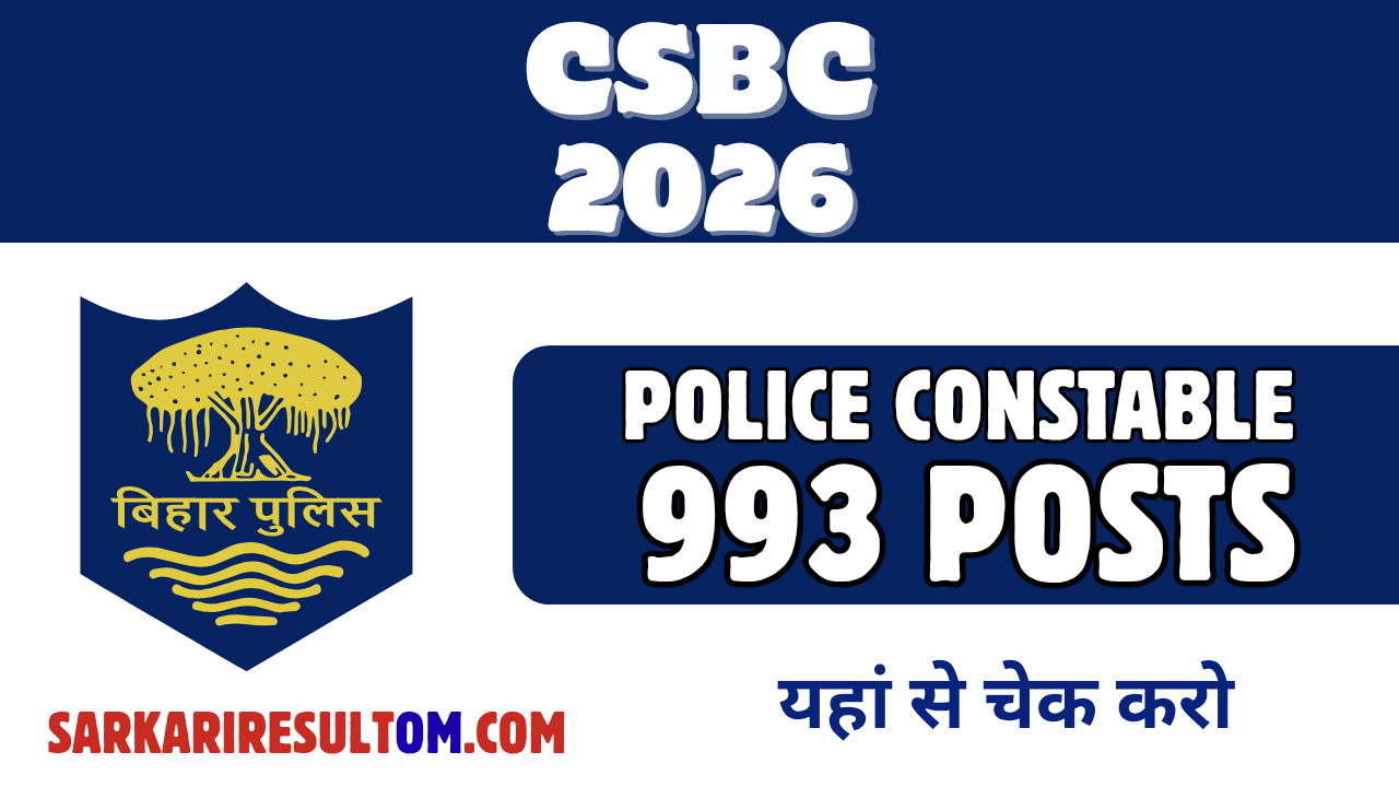 CSBC Bihar Police Constable Recruitment 2026 out for 993 Posts Apply Online