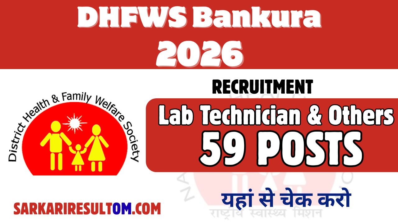 DHFWS Bankura LT and More 2026 Recruitment out for 59 Posts Apply Online