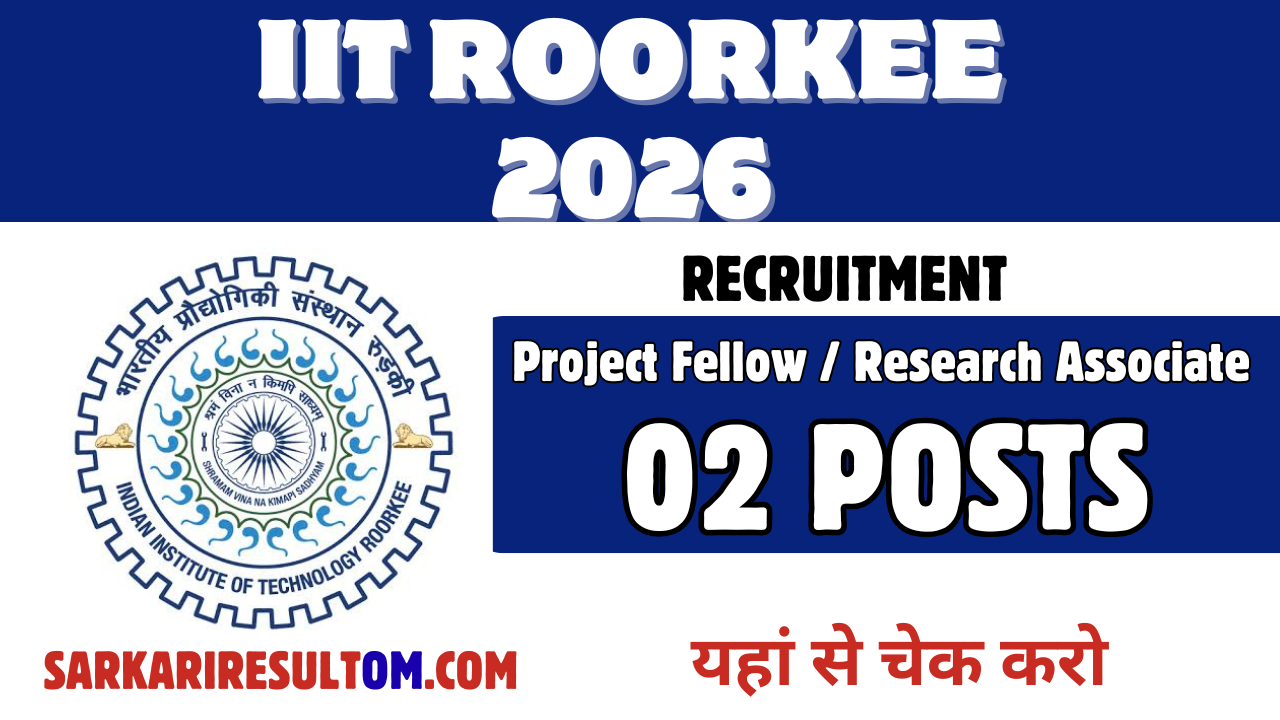 IIT Roorkee Project Fellow 2026 – Online Form Open