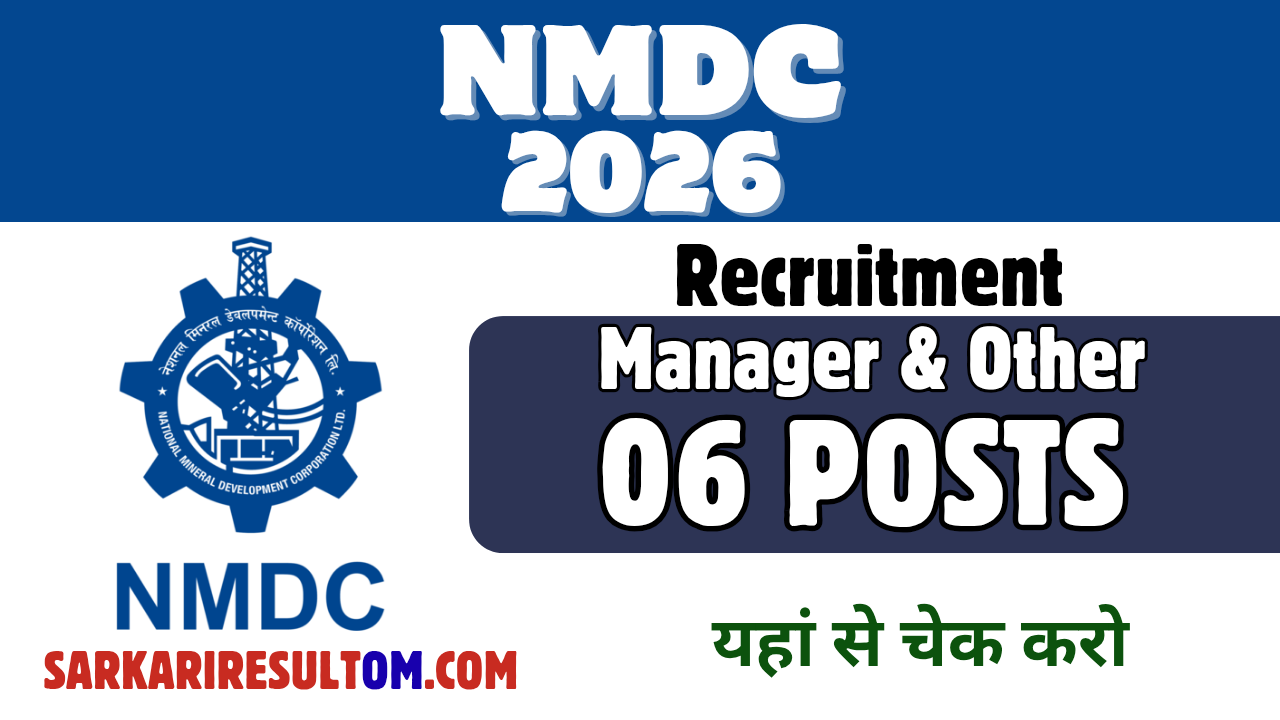 NMDC Manager and More Recruitment 2026 out for 06 Posts Apply Online