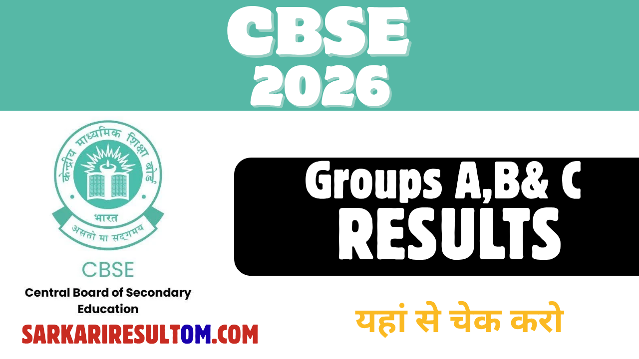 CBSE Group A B C Posts Result 2026 Released Check Now