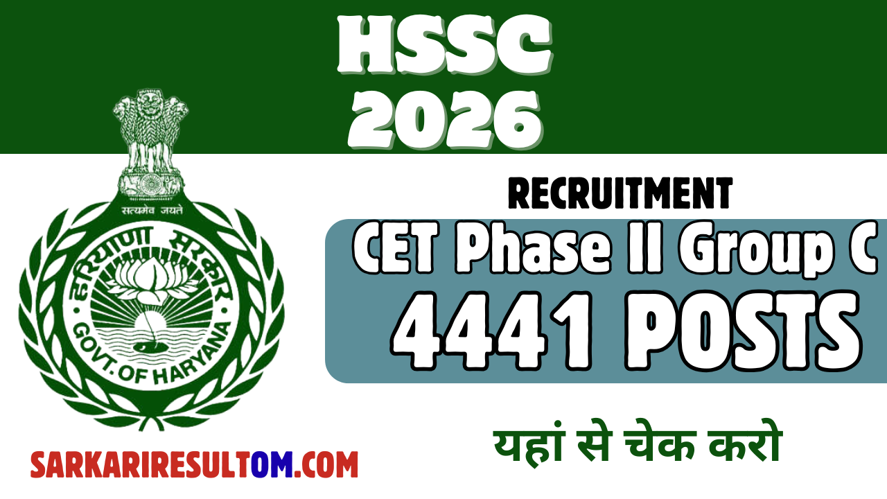HSSC CET Phase II Group C Recruitment 2026 out for 4441 Posts Apply Online