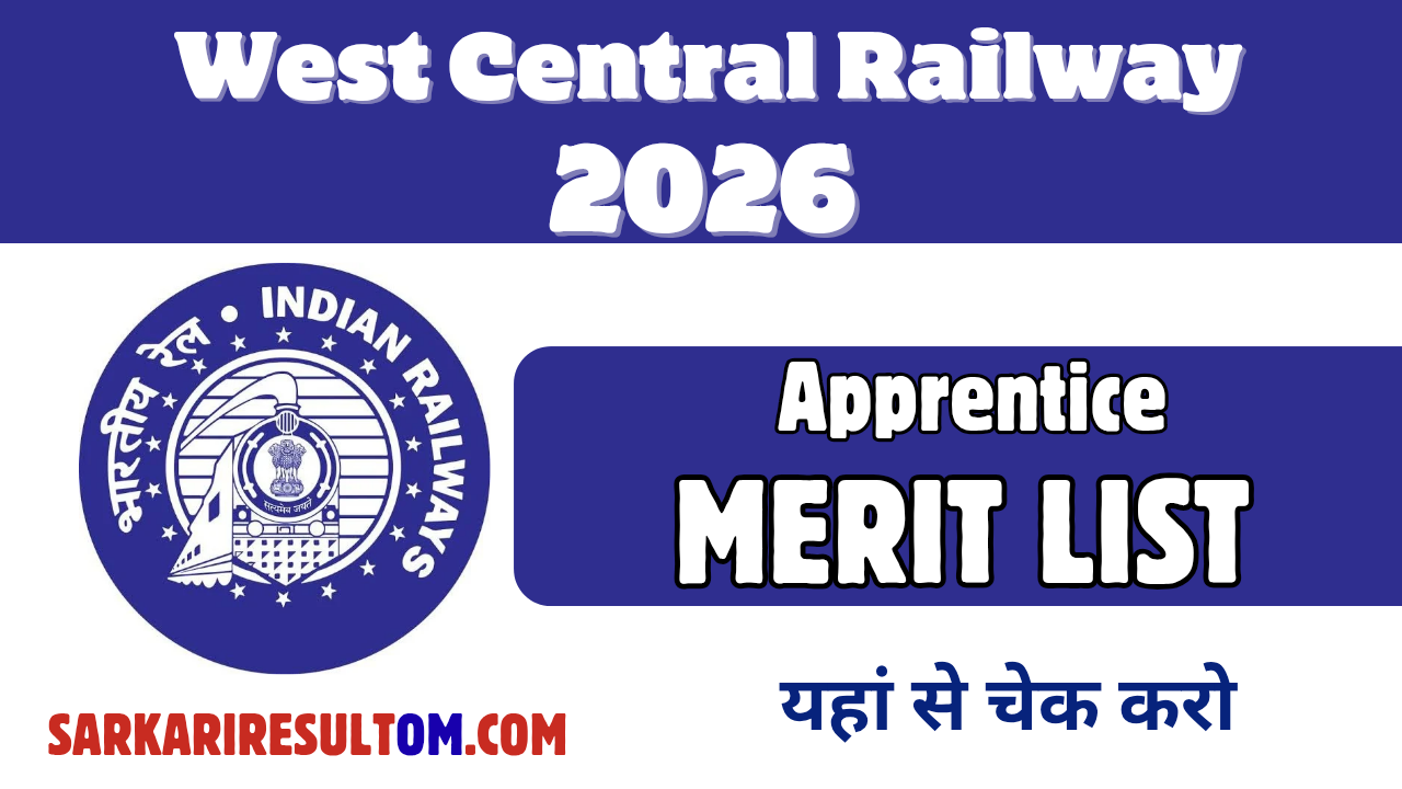 WCR Bhopal Apprentice Final Merit List 2026 Released Check Now
