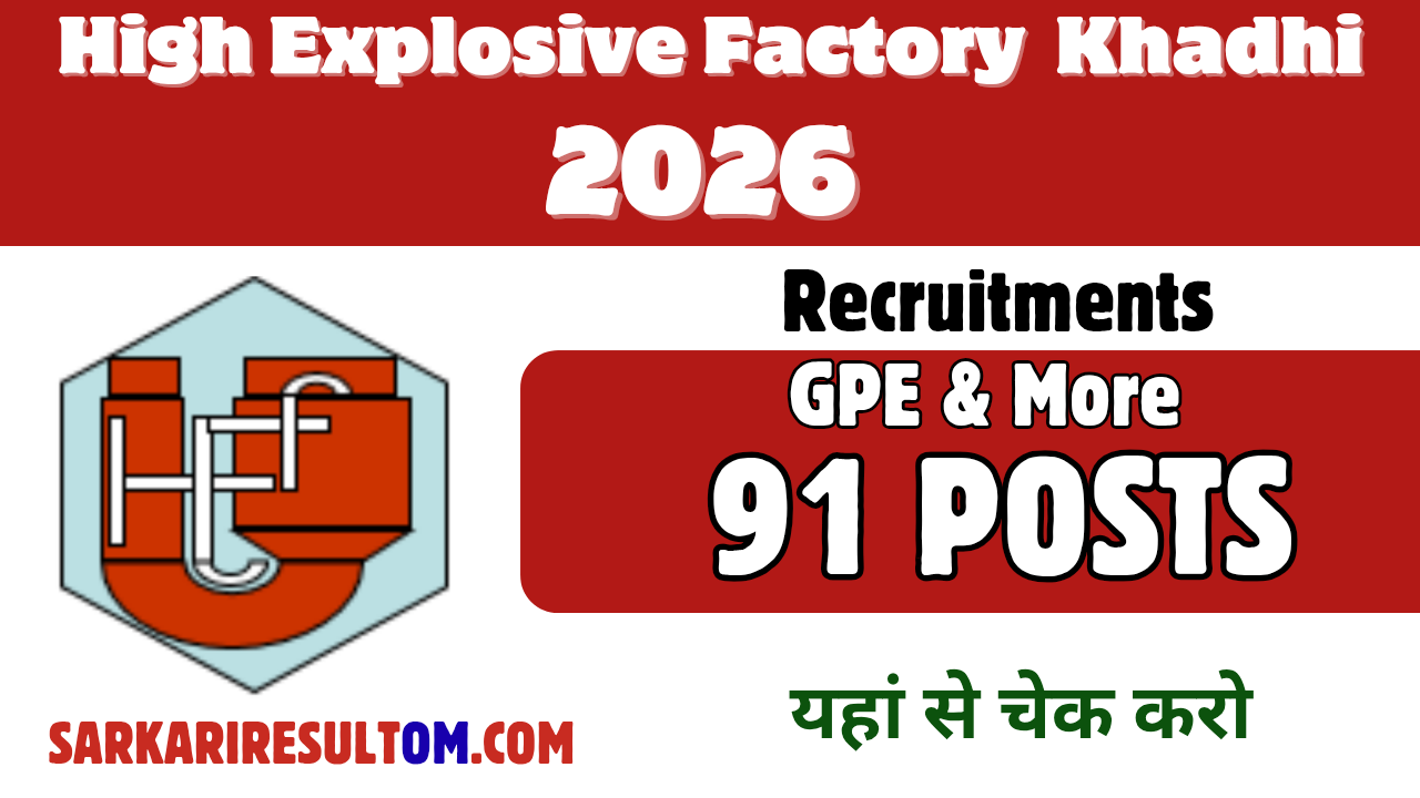 HEF Khadki Recruitment 2026 GPE And More out for 91 Posts Apply Offline