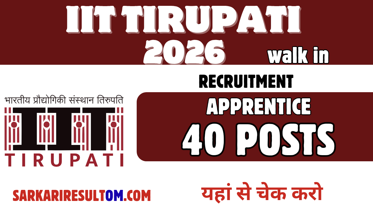 IIT Tirupati Recruitment 2026 out for 40 Posts Walk In