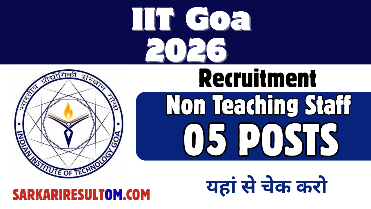 IIT Goa Recruitment 2026 Non Techning Staff out for 05 Posts Apply Online