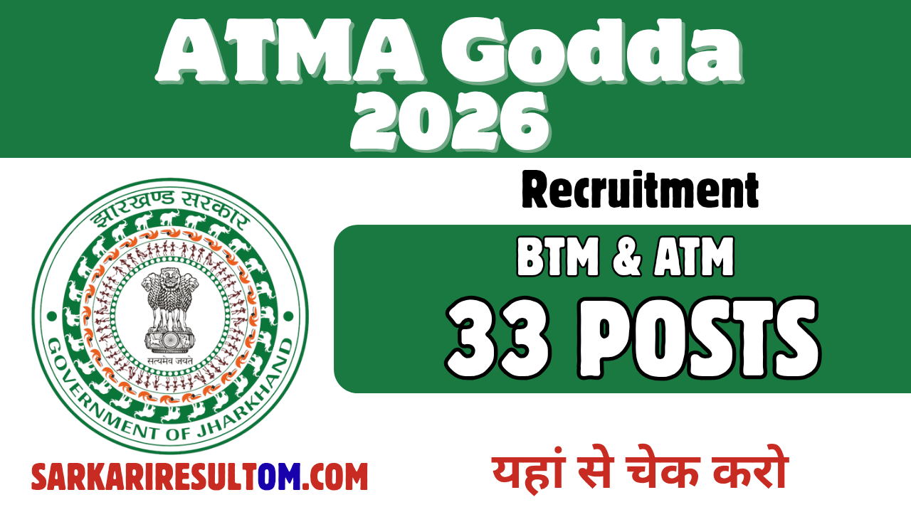 ATMA Godda Recruitment 2026 BTM and ATM out for 33 Posts Apply Offline