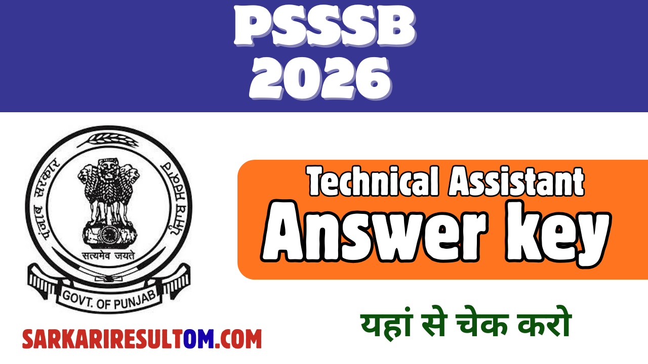 PSSSB Technical Asst and More 2026 Answer Key Released Check Now