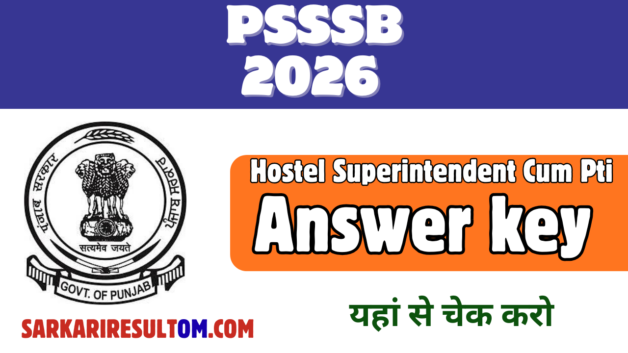 SSSB Hostel Superintendent PTI 2026 Answer Key Released Check Now