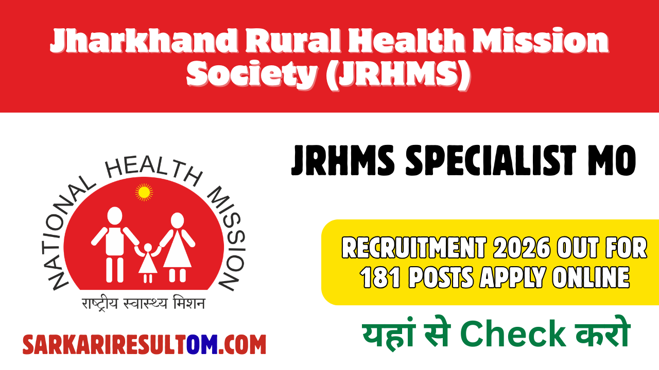 JRHMS Specialist MO Recruitment 2026 out for 181 Posts Apply Online