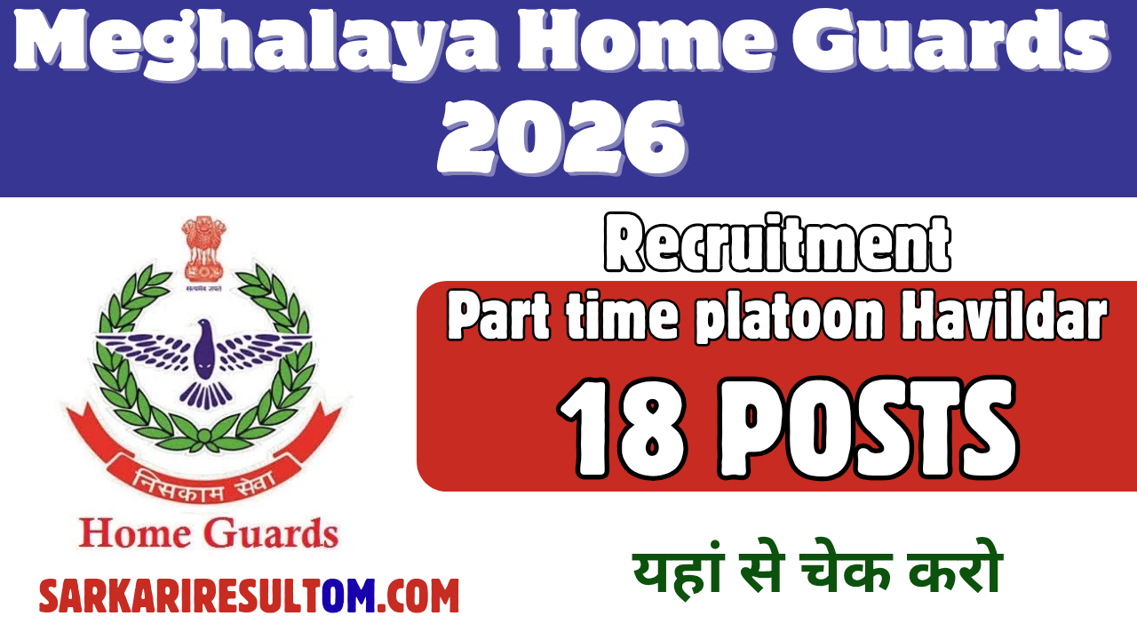 Meghalaya Home Guards Recruitment 2026 Part Time PH out for 18 Posts Apply Offline