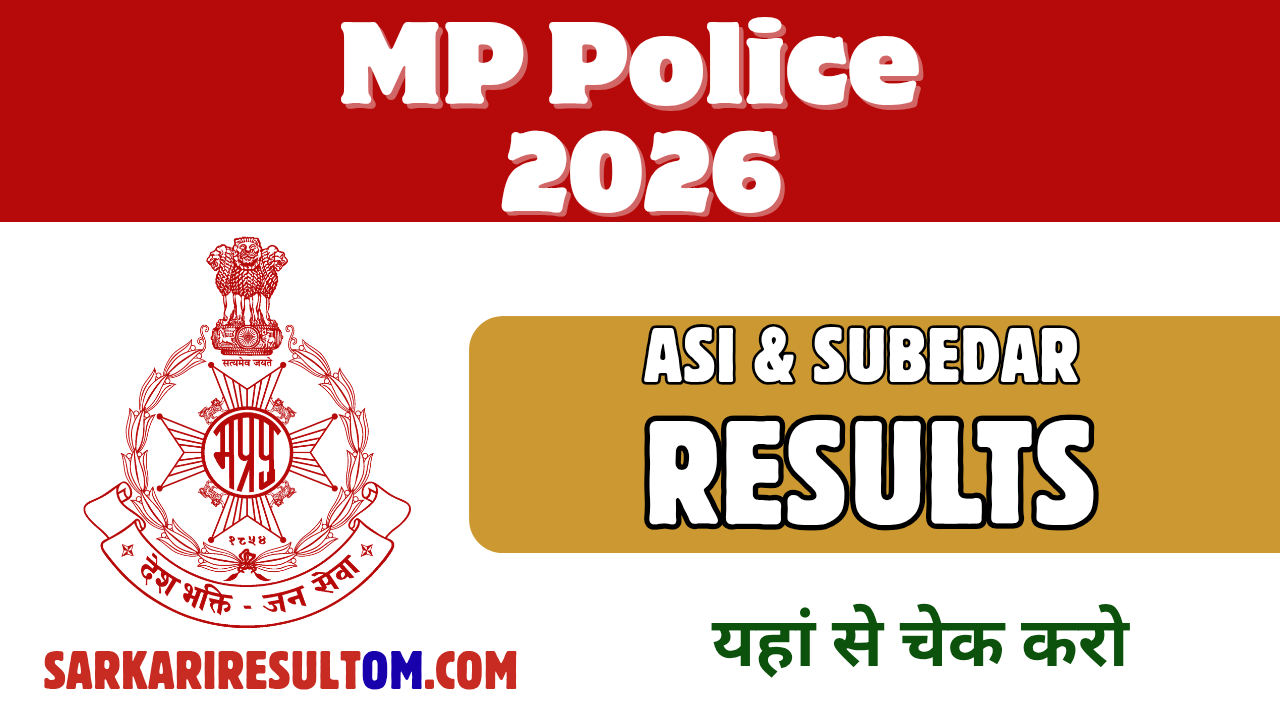 MP Police ASI and Subedar Result 2026 Released Check Now