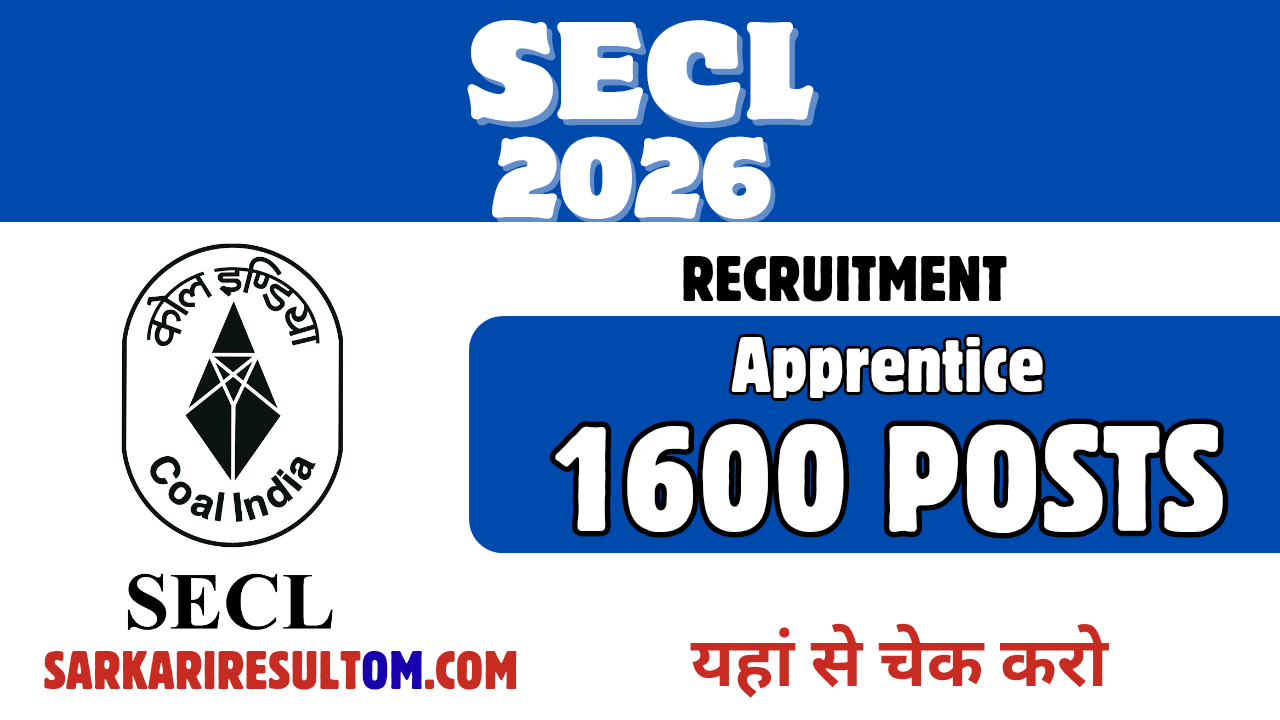 SECL Apprentice Recruitment 2026 out for 1600 Posts Apply Online